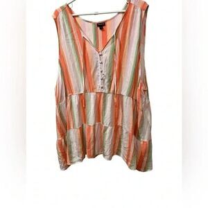 Torrid Rayon Tiered Striped Tank Top  Size  6